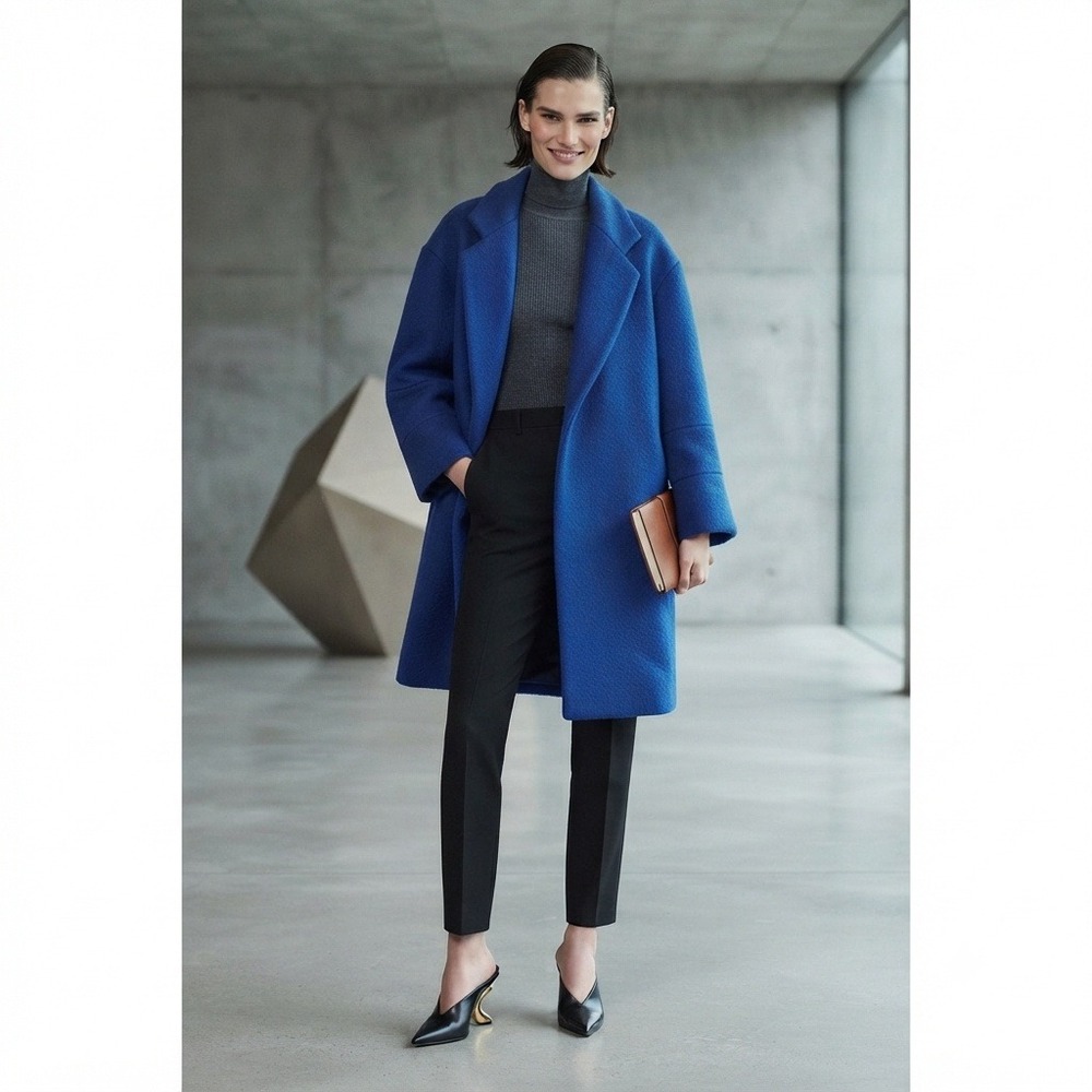 Jacquemus Oversized Wool Coat Cobalt Blue Medium Luxurious French Designer